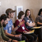 Workshop participants—like Travis Woolley from The Nature Conservancy, Michael Remke from Mountain Studies Institute, Marin Chambers with Colorado Forest Restoration Institute, and others—discuss adaptive management in break-out session.